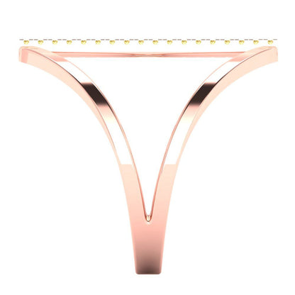 0.09 cttw Natural Citrine Statement Engagement Ring - Solid Gold (Round Cut,1.0mm)