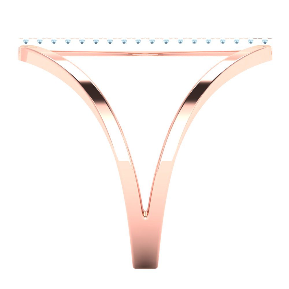 0.09 cttw Zirconia Simulated Blue Diamond Statement Engagement Ring - Solid Gold (VVS1, Round Cut,1.0mm)