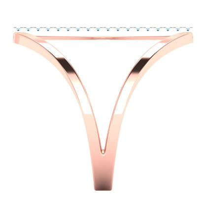 0.09 cttw Zirconia Simulated Blue Diamond Statement Engagement Ring - Solid Gold (VVS1, Round Cut,1.0mm)