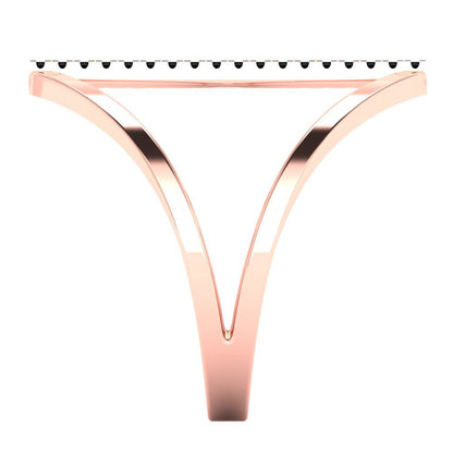 0.09 cttw Natural Onyx Statement Engagement Ring - Solid Gold (Round Cut,1.0mm)