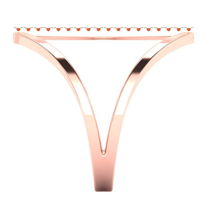 0.09 cttw Zirconia Simulated Red Diamond Statement Engagement Ring - Solid Gold (VVS1, Round Cut,1.0mm)