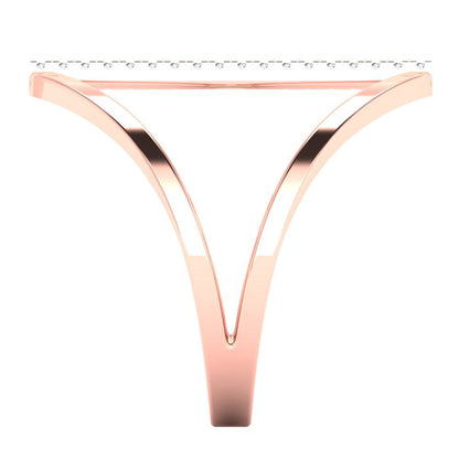 0.09 cttw White Sapphire Statement Engagement Ring - Solid Gold (Round Cut,1.0mm)