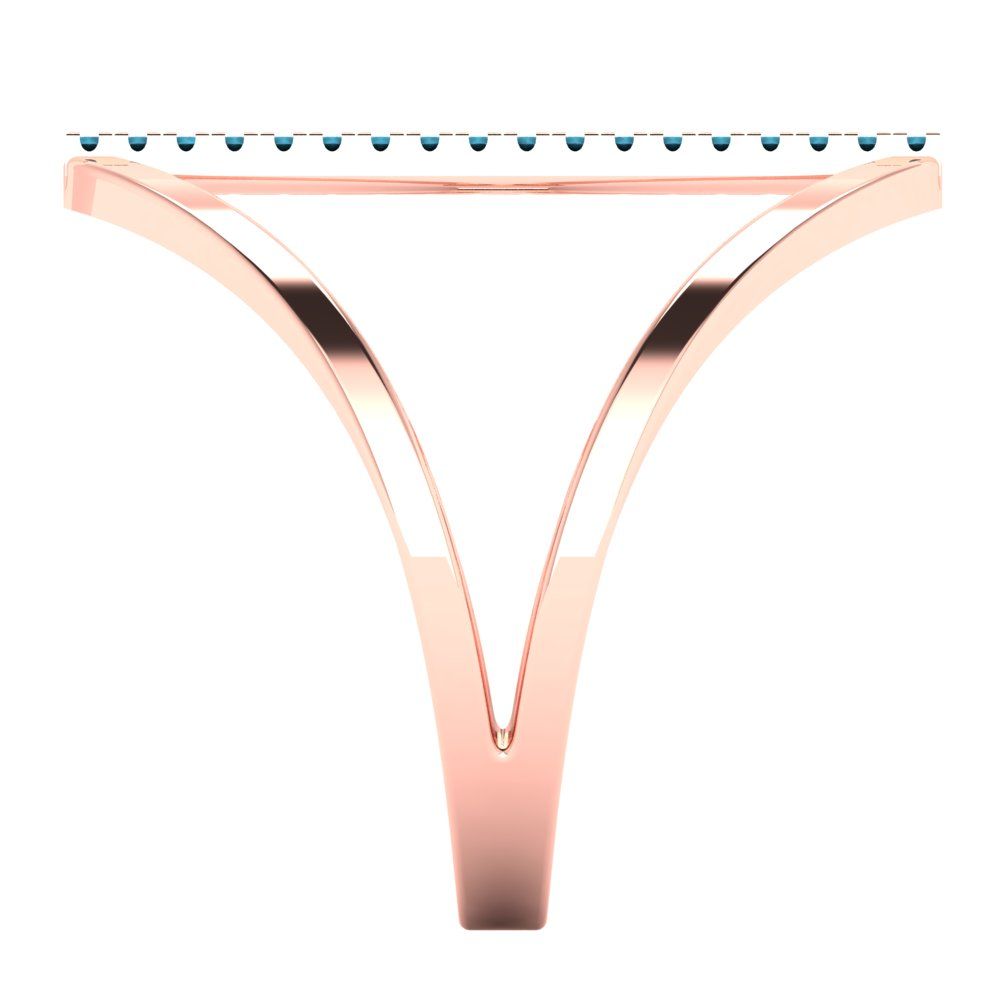 0.09 cttw Simulated Turquoise Statement Engagement Ring - Solid Gold (Round Cut,1.0mm)