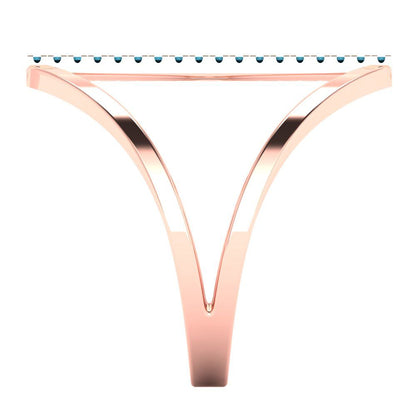 0.09 cttw Simulated Turquoise Statement Engagement Ring - Solid Gold (Round Cut,1.0mm)