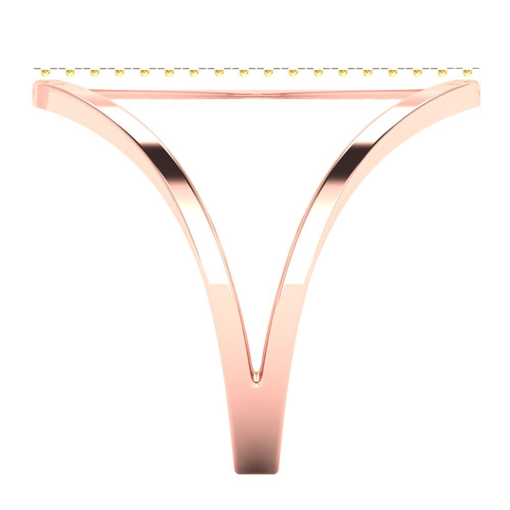 0.09 cttw Zirconia Simulated Yellow Diamond Statement Engagement Ring - Solid Gold (VVS1, Round Cut,1.0mm)