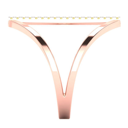 0.09 cttw Zirconia Simulated Yellow Diamond Statement Engagement Ring - Solid Gold (VVS1, Round Cut,1.0mm)