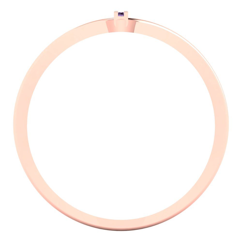 0.09 cttw Simulated Alexandrite Statement Engagement Ring - Solid Gold (Round Cut,1.0mm)