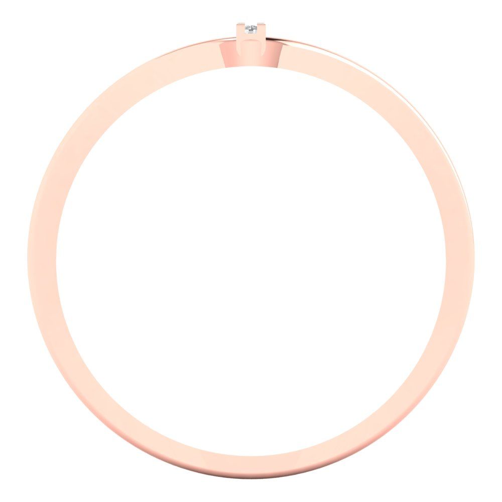 0.09 cttw Moissanite Statement Engagement Ring - Solid Rose Gold (VVS1, Round Cut,1.0mm)