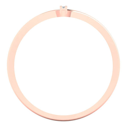 0.09 cttw Moissanite Statement Engagement Ring - Solid Rose Gold (VVS1, Round Cut,1.0mm)