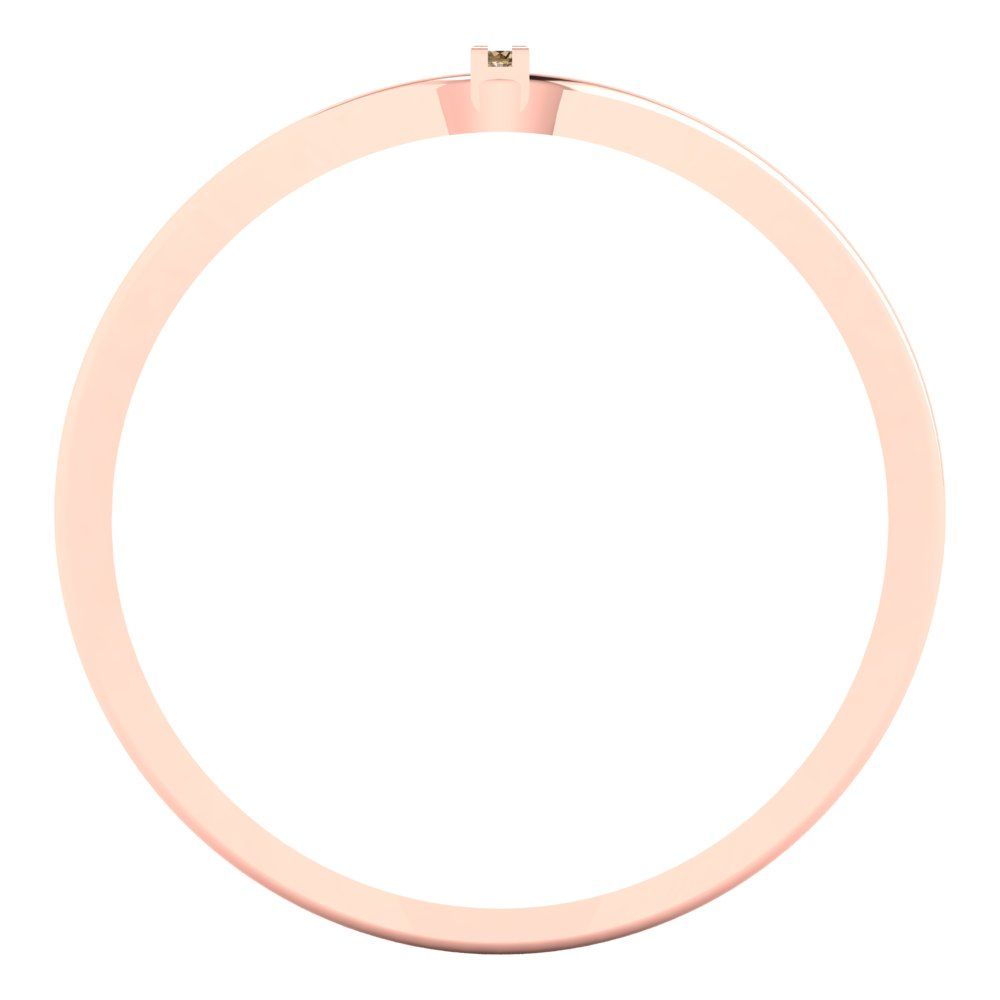 0.09 cttw Zirconia Simulated Champagne Diamond Statement Engagement Ring - Solid Gold (VVS1, Round Cut,1.0mm)