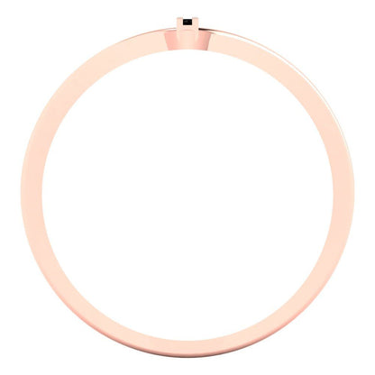 0.09 cttw Natural Onyx Statement Engagement Ring - Solid Gold (Round Cut,1.0mm)