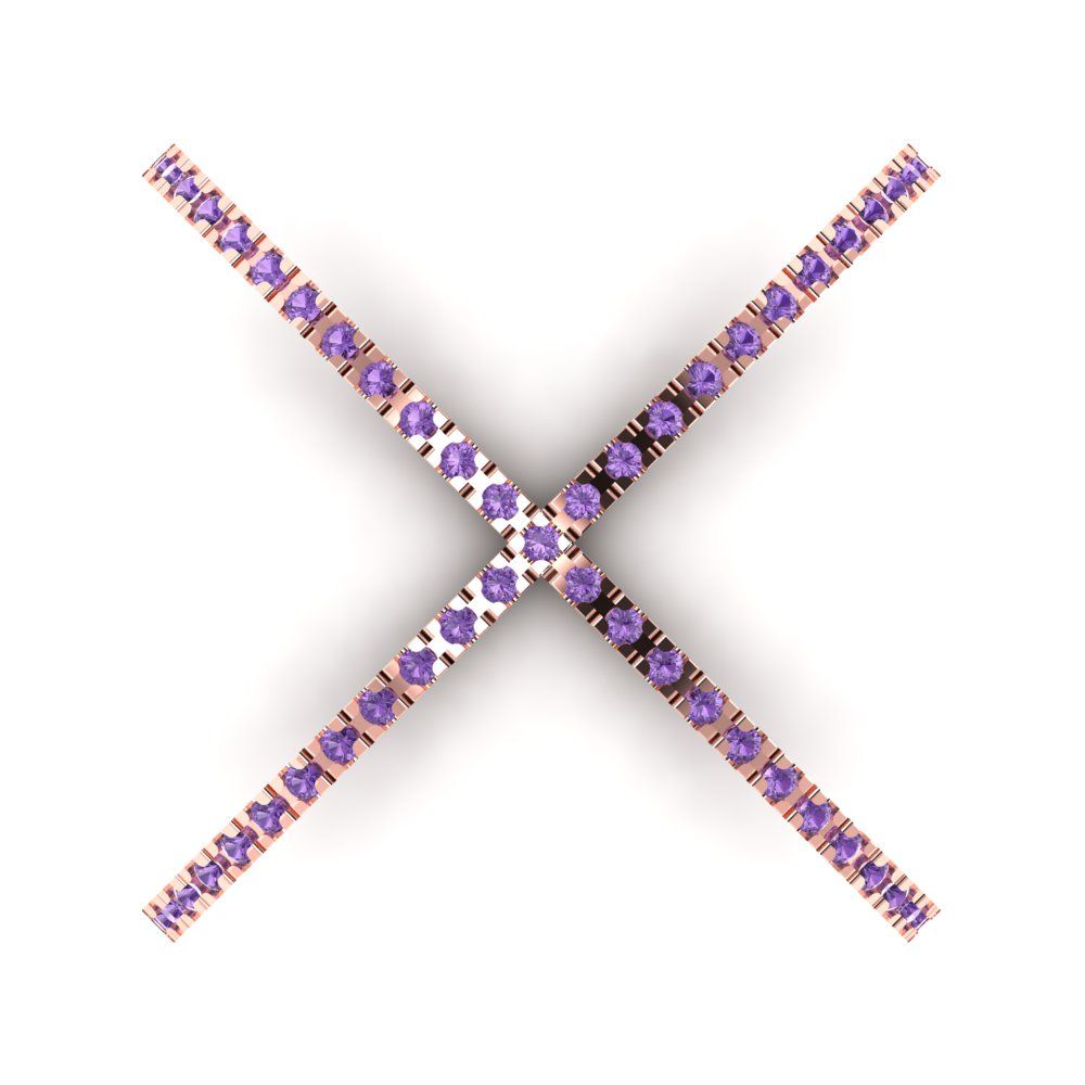 0.245 cttw Simulated Alexandrite Statement Engagement Ring - Solid Gold (Round Cut,1.0mm)