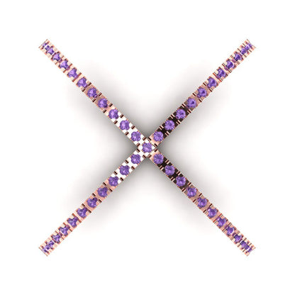 0.245 cttw Simulated Alexandrite Statement Engagement Ring - Solid Gold (Round Cut,1.0mm)