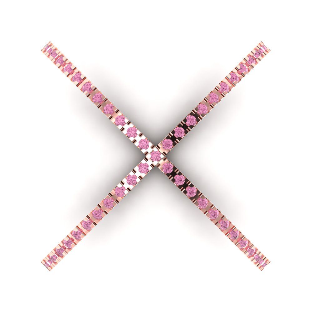 0.245 cttw Zirconia Simulated Pink Diamond Statement Engagement Ring - Solid Rose Gold (VVS1, Round Cut,1.0mm)