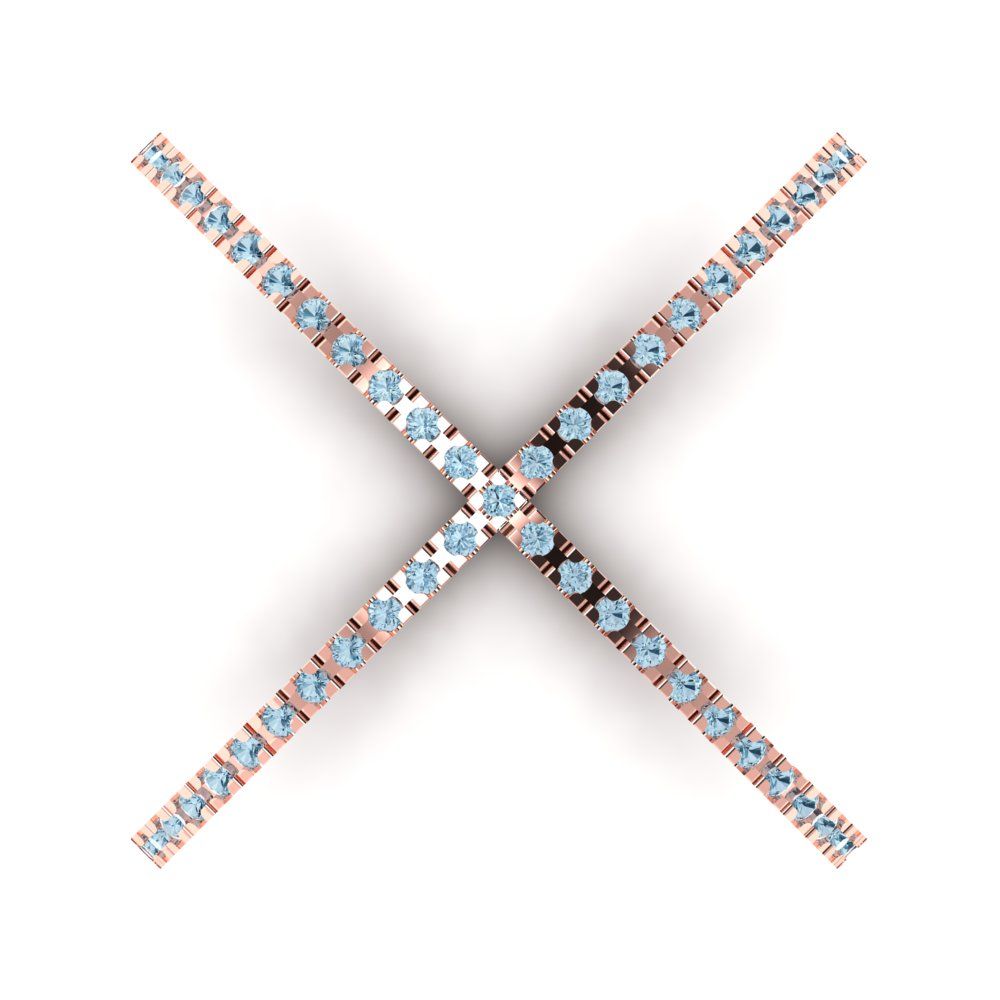 0.245 cttw Natural Sky Blue Topaz Statement Engagement Ring - Solid Rose Gold (VVS1, Round Cut,1.0mm)