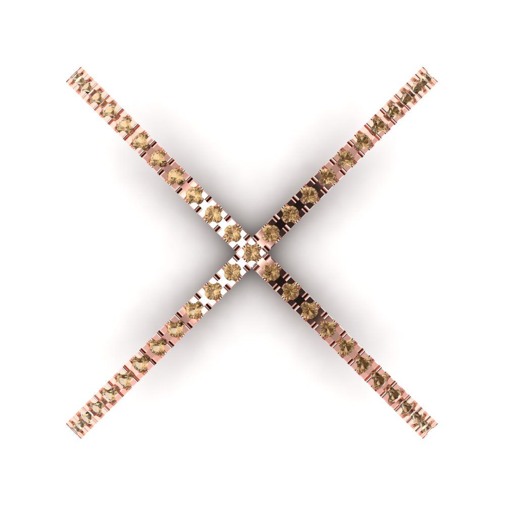 0.245 cttw Zirconia Simulated Champagne Diamond Statement Engagement Ring - Solid Rose Gold (VVS1, Round Cut,1.0mm)