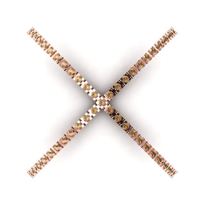 0.245 cttw Zirconia Simulated Champagne Diamond Statement Engagement Ring - Solid Rose Gold (VVS1, Round Cut,1.0mm)