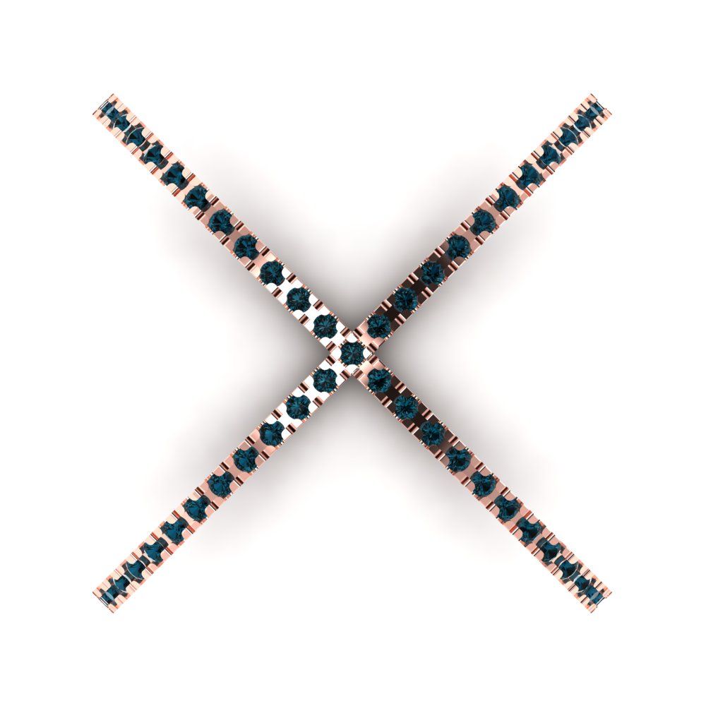 0.245 cttw Natural London Blue Topaz Statement Engagement Ring - Solid Rose Gold (VVS1, Round Cut,1.0mm)