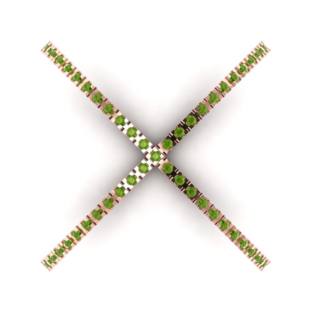 0.245 cttw Natural Peridot Statement Engagement Ring - Solid Gold (Round Cut,1.0mm)