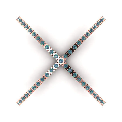 0.245 cttw Blue Moissanite Statement Engagement Ring - Solid Rose Gold (VVS1, Round Cut,1.0mm)