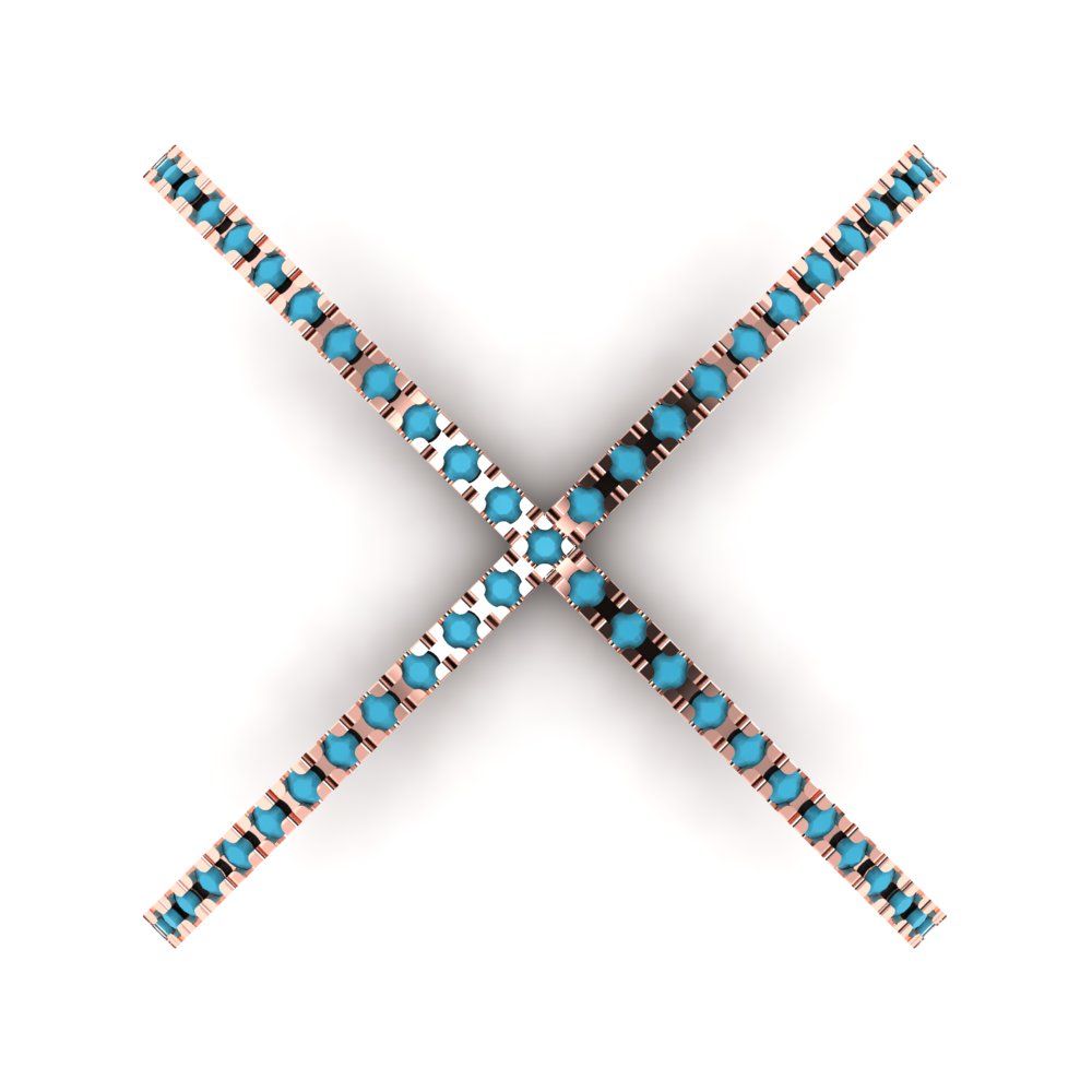 0.245 cttw Simulated Turquoise Statement Engagement Ring - Solid Gold (Round Cut,1.0mm)