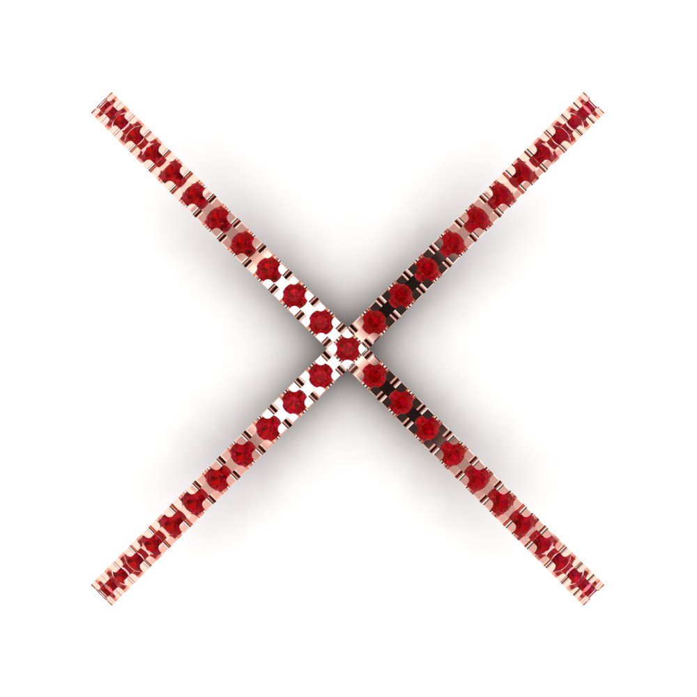 0.245 cttw Simulated Ruby Statement Engagement Ring - Solid Gold (Round Cut,1.0mm)