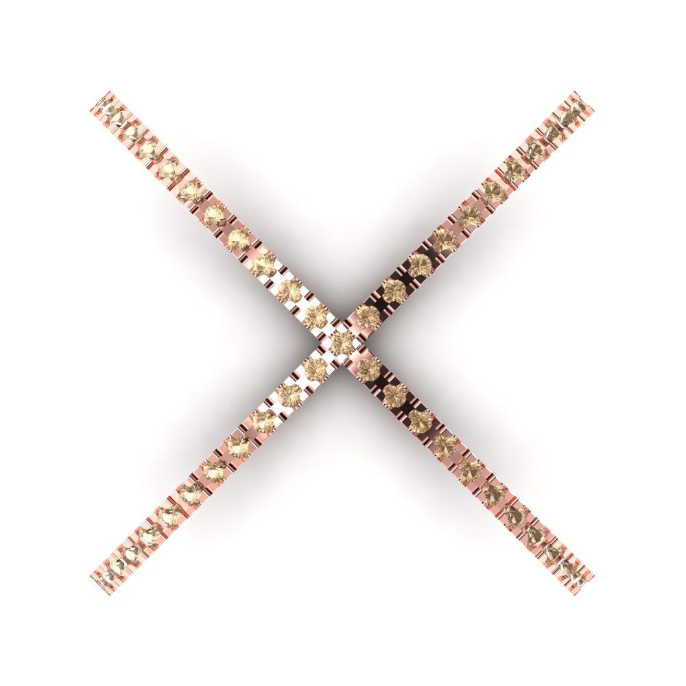 0.245 cttw Yellow Moissanite Statement Engagement Ring - Solid Rose Gold (VVS1, Round Cut,1.0mm)