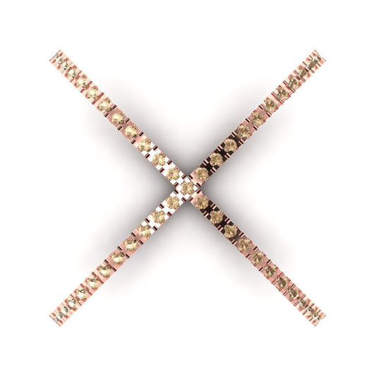 0.245 cttw Yellow Moissanite Statement Engagement Ring - Solid Rose Gold (VVS1, Round Cut,1.0mm)