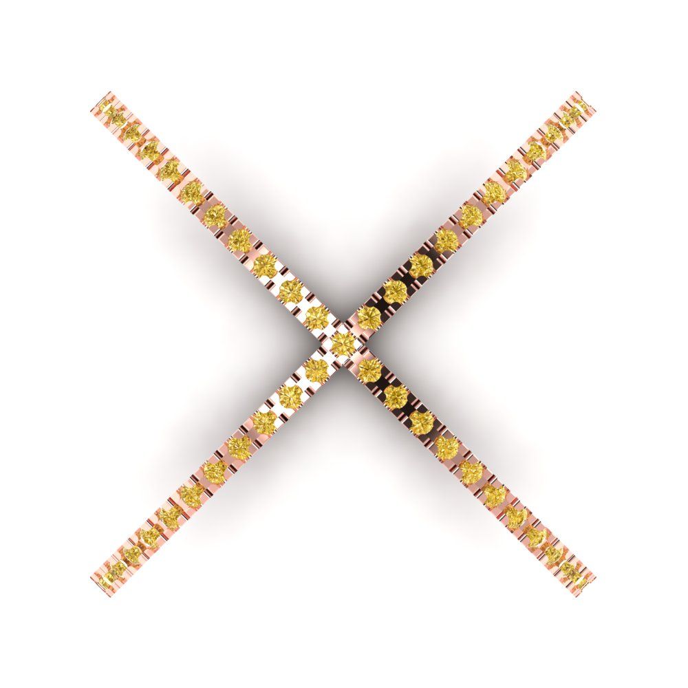 0.245 cttw Zirconia Simulated Yellow Diamond Statement Engagement Ring - Solid Rose Gold (VVS1, Round Cut,1.0mm)