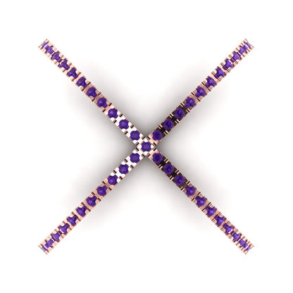 0.245 cttw Natural Amethyst Statement Engagement Ring - Solid Gold (Round Cut,1.0mm)