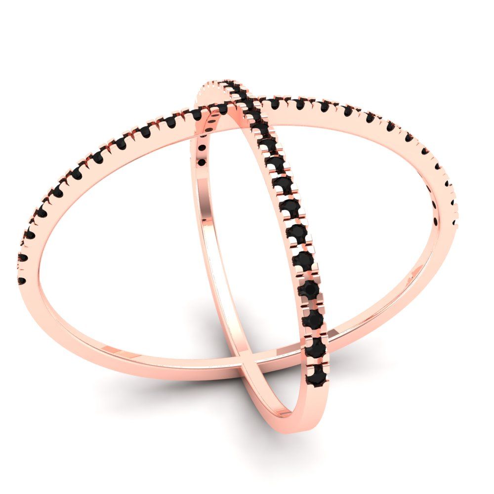 0.245 cttw Natural Onyx Statement Engagement Ring - Solid Gold (Round Cut,1.0mm)