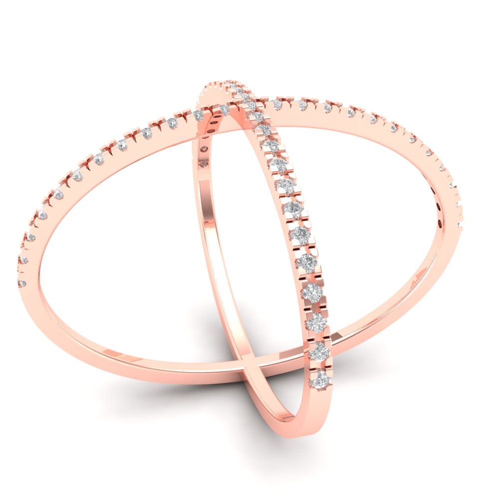 0.245 cttw White Sapphire Statement Engagement Ring - Solid Rose Gold (VVS1, Round Cut,1.0mm)