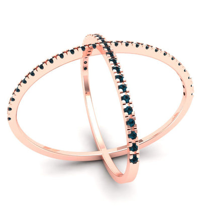 0.245 cttw Natural London Blue Topaz Statement Engagement Ring - Solid Rose Gold (VVS1, Round Cut,1.0mm)