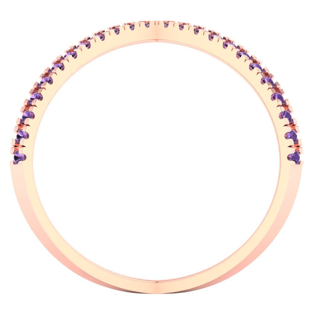 0.245 cttw Simulated Alexandrite Statement Engagement Ring - Solid Gold (Round Cut,1.0mm)