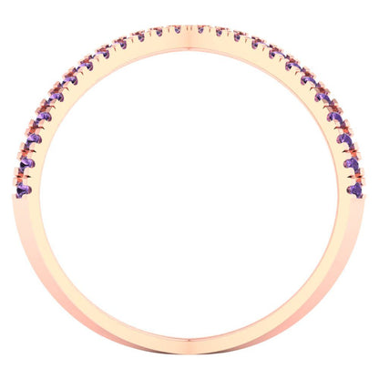 0.245 cttw Simulated Alexandrite Statement Engagement Ring - Solid Gold (Round Cut,1.0mm)