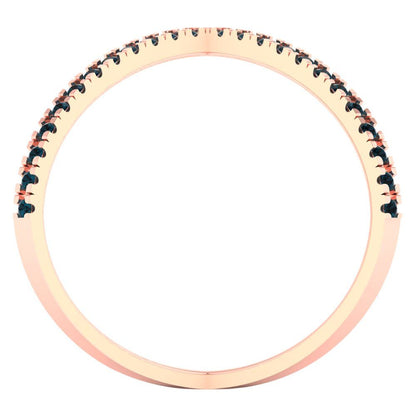 0.245 cttw Natural London Blue Topaz Statement Engagement Ring - Solid Rose Gold (VVS1, Round Cut,1.0mm)