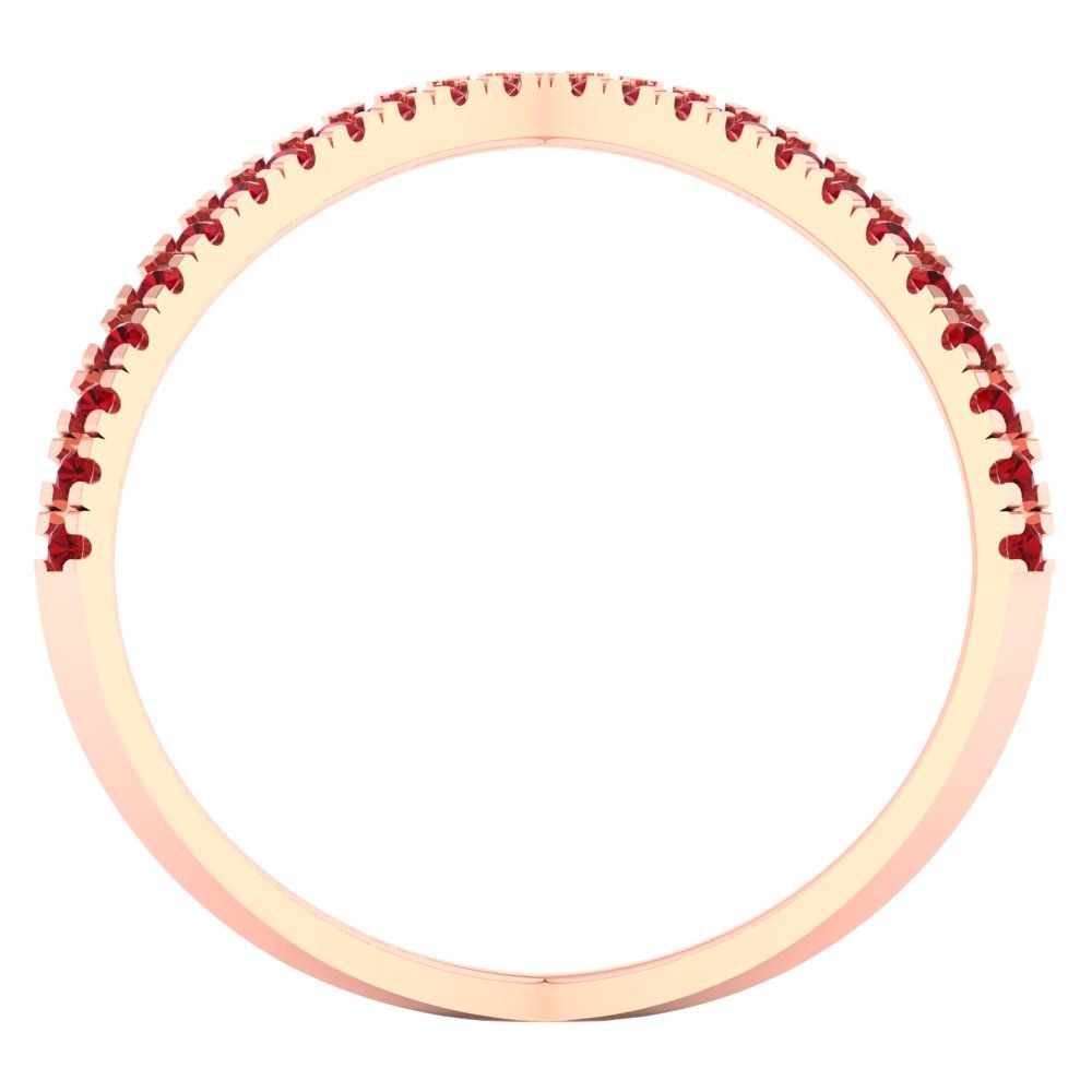 0.245 cttw Simulated Pink Tourmaline Statement Engagement Ring - Solid Gold (Round Cut,1.0mm)