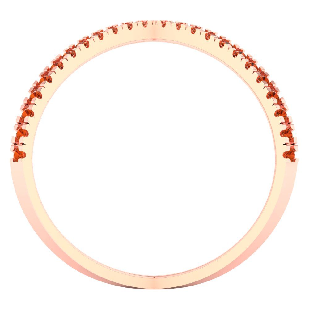 0.245 cttw Zirconia Simulated Red Diamond Statement Engagement Ring - Solid Rose Gold (VVS1, Round Cut,1.0mm)