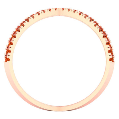 0.245 cttw Zirconia Simulated Red Diamond Statement Engagement Ring - Solid Rose Gold (VVS1, Round Cut,1.0mm)