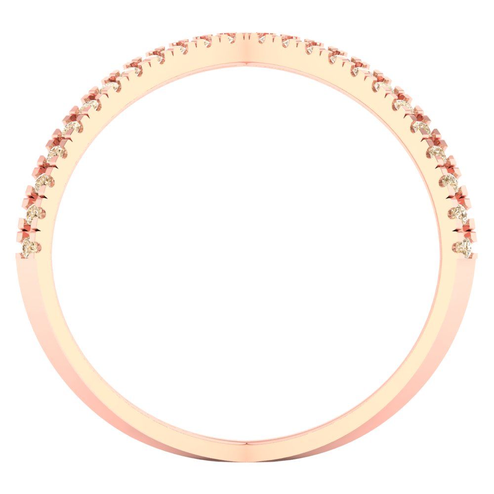 0.245 cttw Natural Morganite Statement Engagement Ring - Solid Gold (Round Cut,1.0mm)