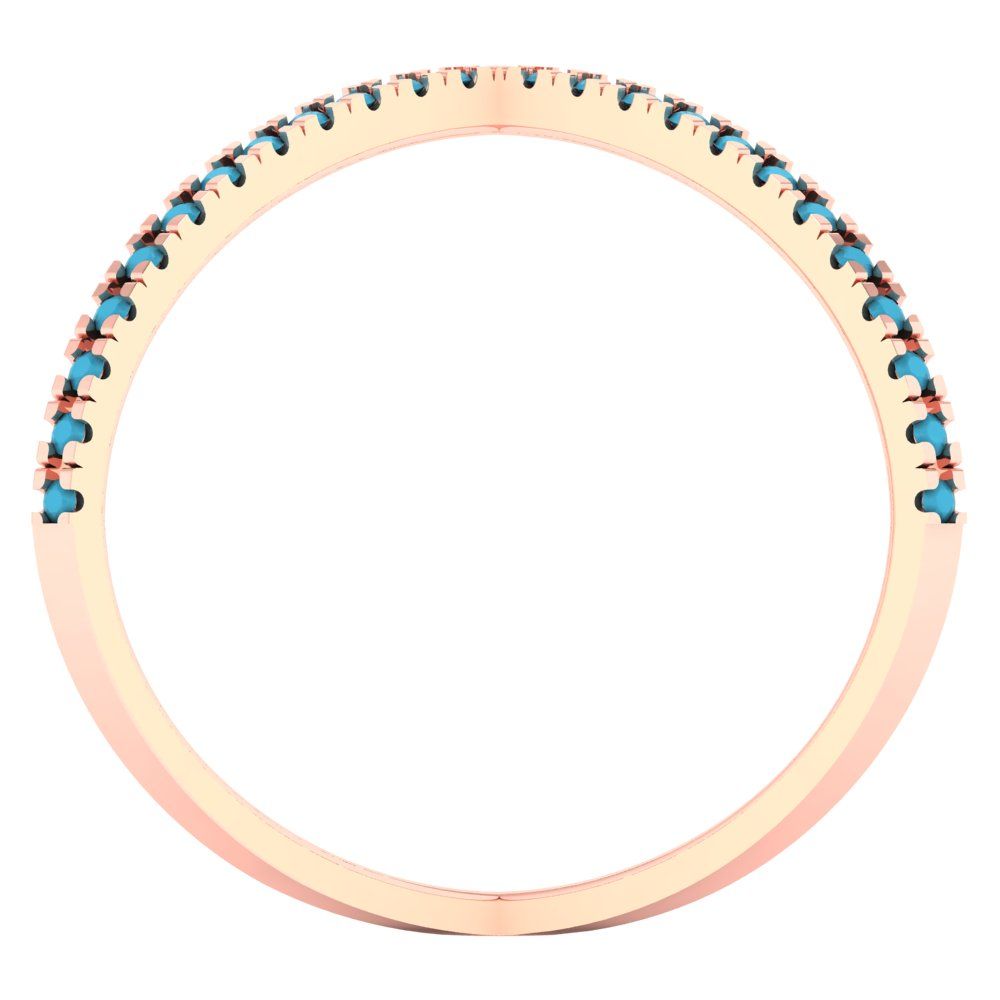 0.245 cttw Simulated Turquoise Statement Engagement Ring - Solid Gold (Round Cut,1.0mm)