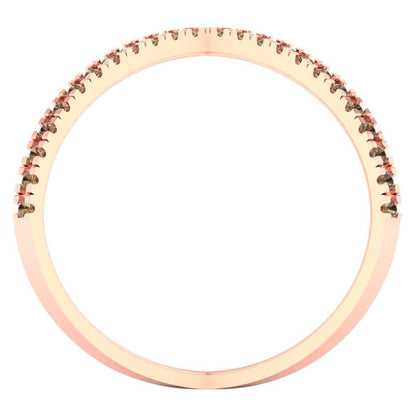 0.245 cttw Zirconia Simulated Champagne Diamond Statement Engagement Ring - Solid Rose Gold (VVS1, Round Cut,1.0mm)