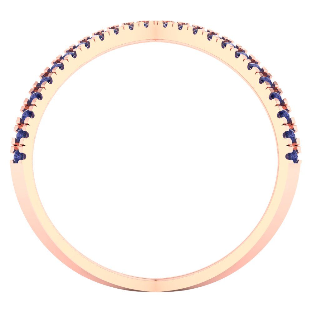 0.245 cttw Simulated Tanzanite Statement Engagement Ring - Solid Gold (Round Cut,1.0mm)