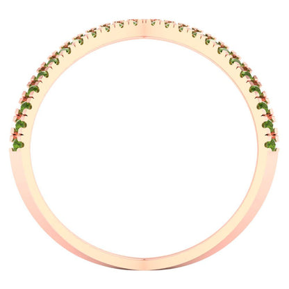 0.245 cttw Natural Peridot Statement Engagement Ring - Solid Gold (Round Cut,1.0mm)