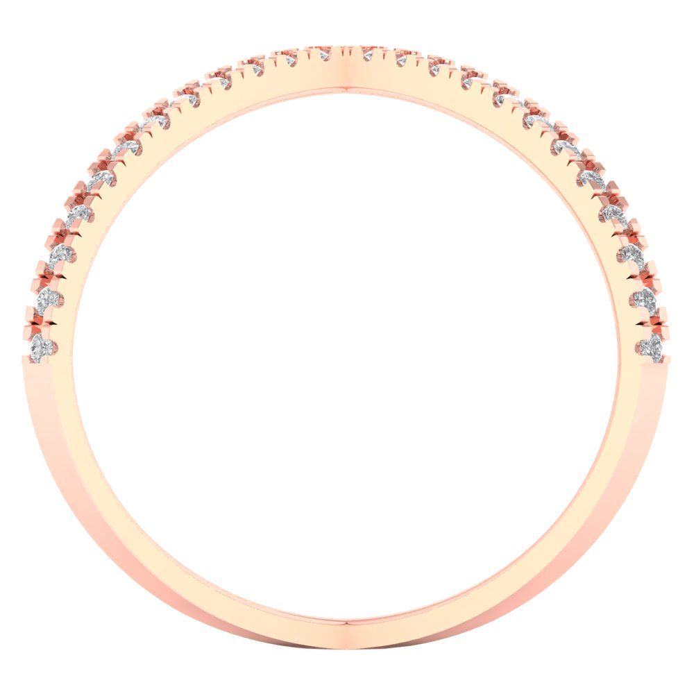 0.245 cttw Zirconia Simulated Diamond Statement Engagement Ring - Solid Gold (VVS1, Round Cut,1.0mm)