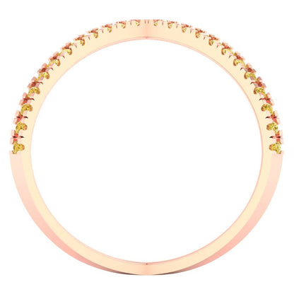 0.245 cttw Zirconia Simulated Yellow Diamond Statement Engagement Ring - Solid Rose Gold (VVS1, Round Cut,1.0mm)