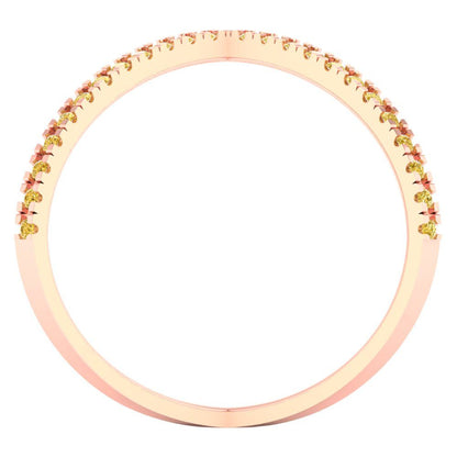 0.245 cttw Natural Citrine Statement Engagement Ring - Solid Gold (Round Cut,1.0mm)