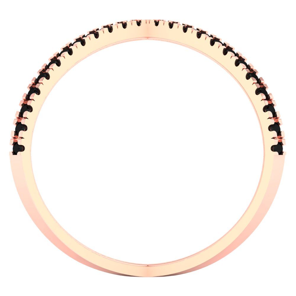 0.245 cttw Natural Onyx Statement Engagement Ring - Solid Gold (Round Cut,1.0mm)