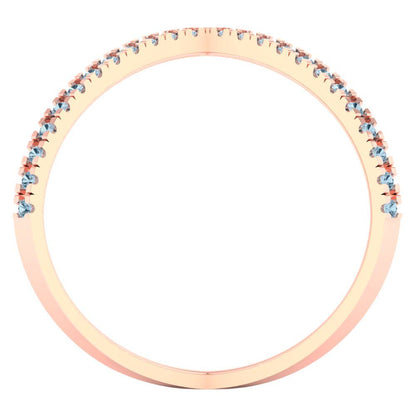 0.245 cttw Zirconia Simulated Blue Diamond Statement Engagement Ring - Solid Rose Gold (VVS1, Round Cut,1.0mm)