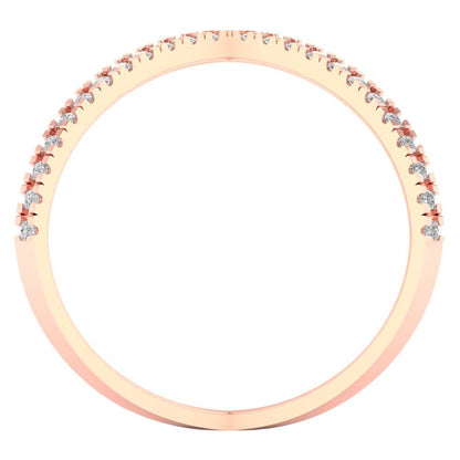 0.245 cttw White Sapphire Statement Engagement Ring - Solid Rose Gold (VVS1, Round Cut,1.0mm)